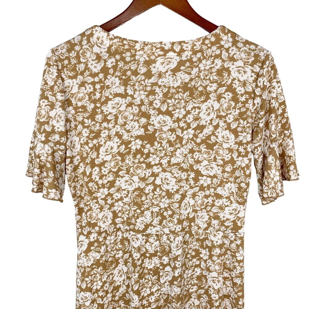 LC Lauren Conrad Mustard Floral Button-Front Dress - Picture 8 of 9